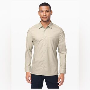 NWT Lululemon Masons Peak Flannel Long Sleeve Shirt - XL Mens Heathered Muslin